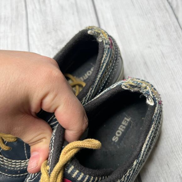 Sorel Tivoli NL 1628-007 Oxfords Navy Waterproof Duck Shoes Leather US 7 Men's - Picture 7 of 11